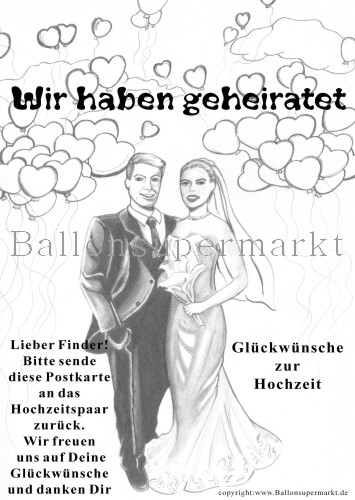Hochzeitskarte fr Luftballons, Herzluftballons mit Karten zur Hochzeit steigen lassen