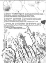 Ballonflugkarte, Postkarte zum Anhngen an Luftballons zum Ballonflugwettbewerb und Ballon-Weitflug-Wettbewerb